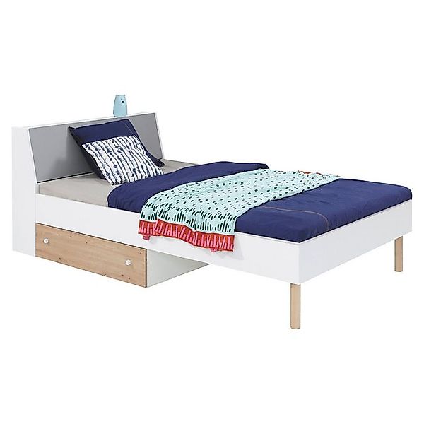 Lomadox Jugendbett FAIRFAX-133, 90x200cm, mit Stauraum im Kopfteil, in weiß günstig online kaufen