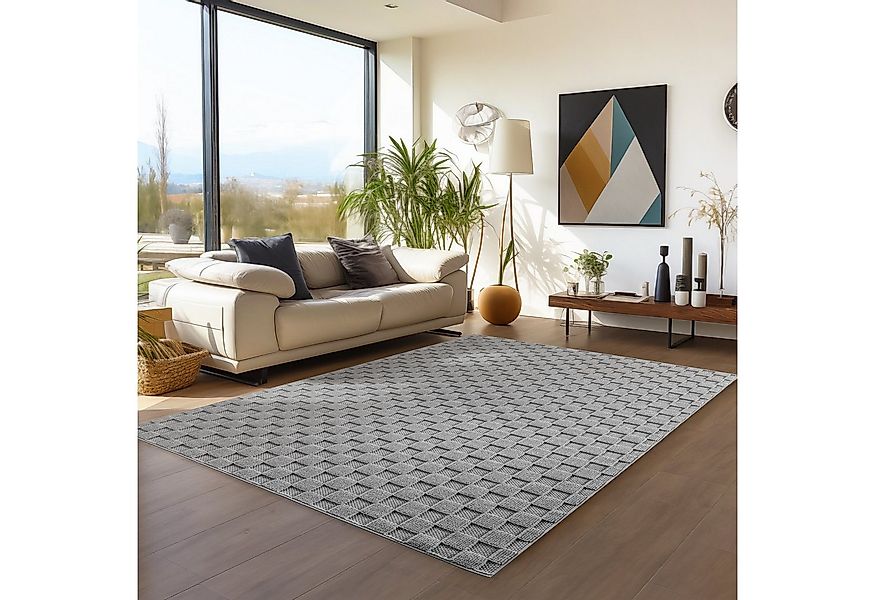 Teppium Teppich Bouclé-Teppich im skandinavischen Stil mit Karomuster, Rech günstig online kaufen