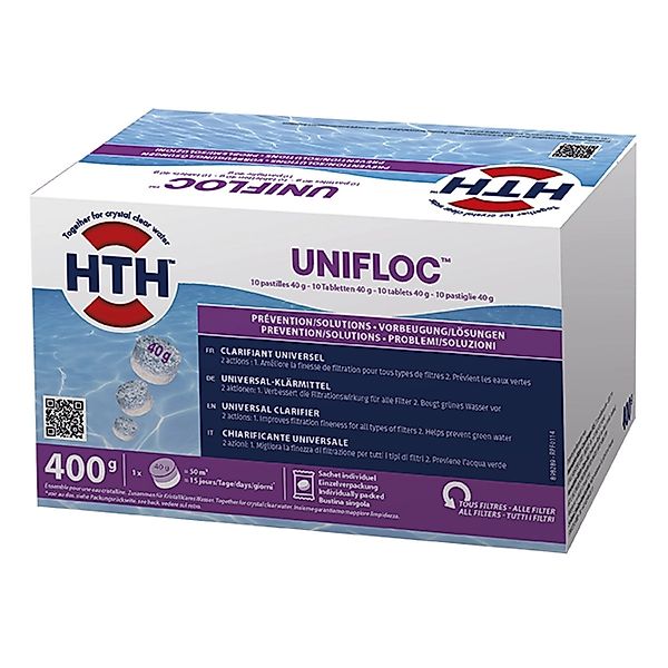 HTH UNIFLOC 400g Flockungsmittel 40g Tabletten Entfernung Schmutzpartikel P günstig online kaufen