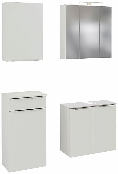 welltime Badmöbel-Set "Matera" 4 Stk. tlg. mit Softclose-Funktion günstig online kaufen