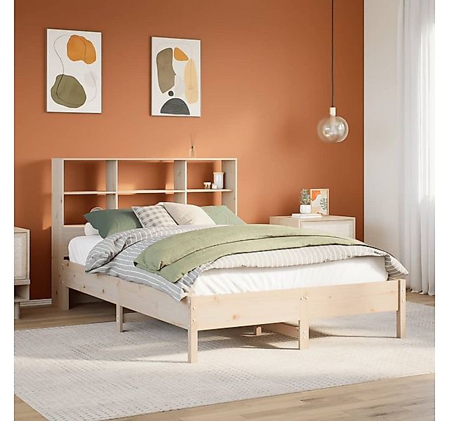 vidaXL Bett, Bücherregalbett ohne Matratze 120x200 cm Massivholz Kiefer günstig online kaufen