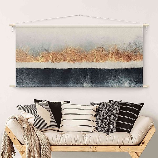 Wandteppich Goldener Horizont Aquarell günstig online kaufen