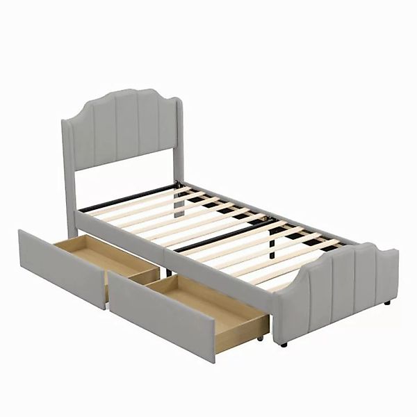 IDEASY Einzelbett Polsterbett, Kinderbett, 90 x 200 cm, mit 2 Schubladen, h günstig online kaufen