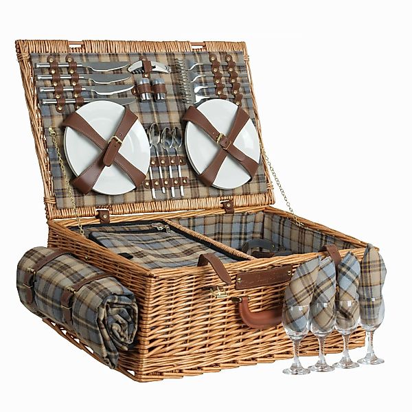 CampFeuer Picknickkorb 4 Personen mit Geschirr-Set günstig online kaufen