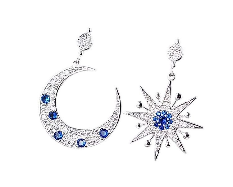 ELLAWIL Paar Ohrstecker Ohrstecker Ohrringe Ohrschmuck Sonne & Mond Glitzer günstig online kaufen