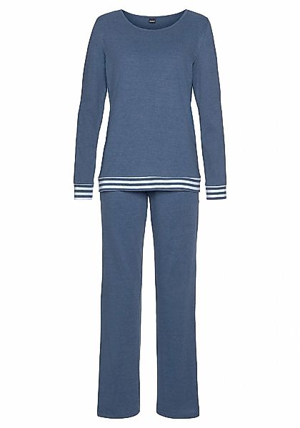 Arizona Pyjama, (2 tlg.), mit gestreiften Bündchen günstig online kaufen