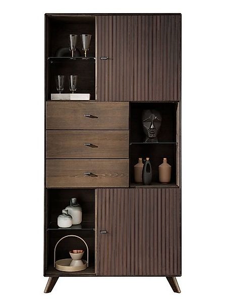 Casamia Vitrine Vitrine Standvitrine Massivholz B 103 H 209cm Varese Kernbu günstig online kaufen