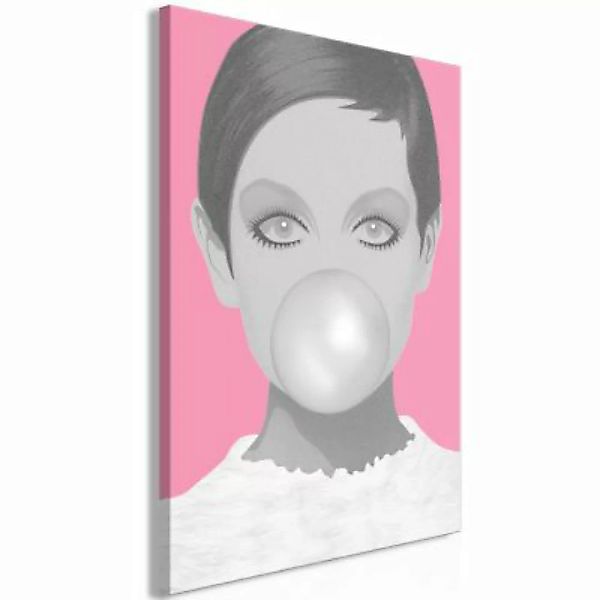 artgeist Wandbild Bubble Gum (1 Part) Vertical rosa/grau Gr. 40 x 60 günstig online kaufen