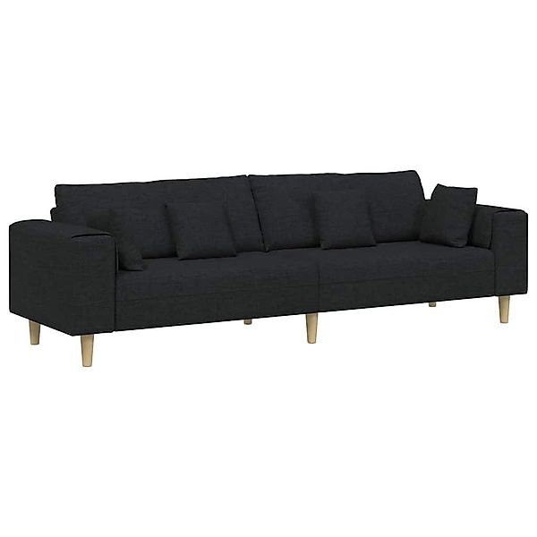 vidaXL Sofa Stoffsofa mit Kissen Schwarz günstig online kaufen