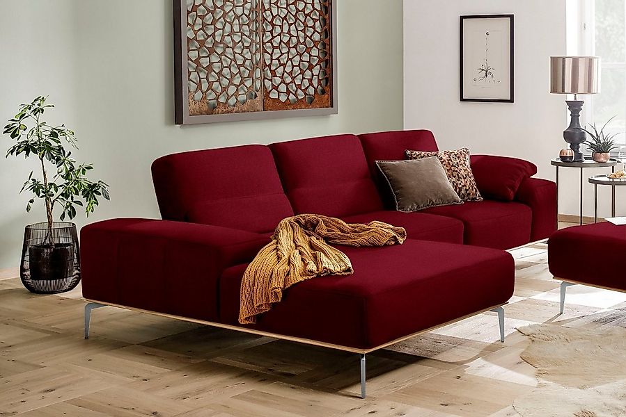 W.SCHILLIG Ecksofa run, Designsofa, bequem, L-Form, mit elegantem Holzsocke günstig online kaufen