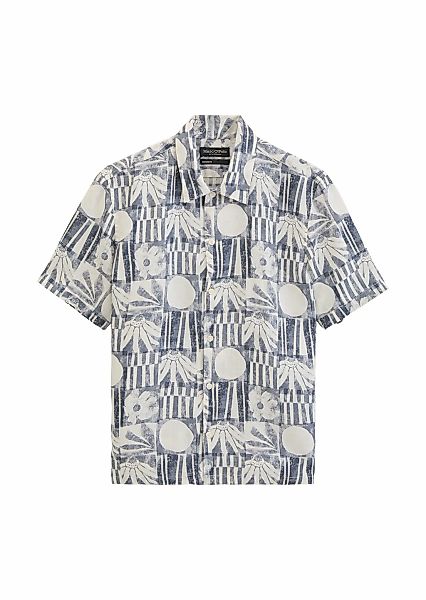 Marc OPolo Kurzarmhemd Leinenhemd regular fit mit Allover-Print günstig online kaufen