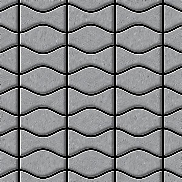 ALLOY Mosaik Fliese Massiv Metall Edelstahl Marine Gebürstet Kismet & Karma günstig online kaufen