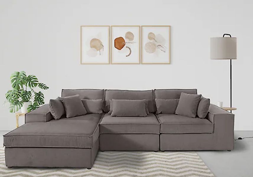 OTTO home Ecksofa »Florid L-Form« 3 Teile, bestehend aus Modulen, viele Bez günstig online kaufen