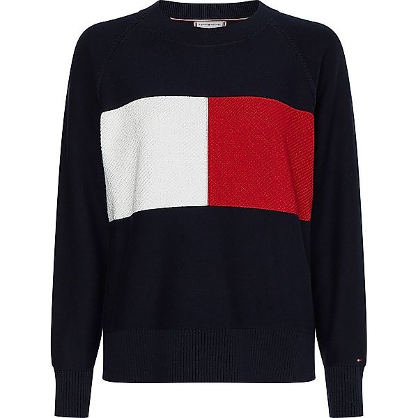 Tommy Hilfiger Org Co Regular Flag Rundhalsausschnitt Sweater XS Desert Sky günstig online kaufen