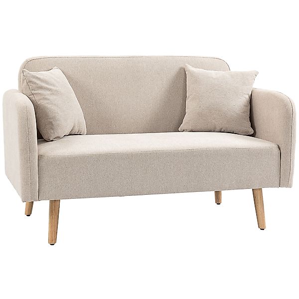 HOMCOM 2-Sitzer Sofa  Couch mit Wurfkissen, Samtoptik, gepolstert, Armlehne günstig online kaufen