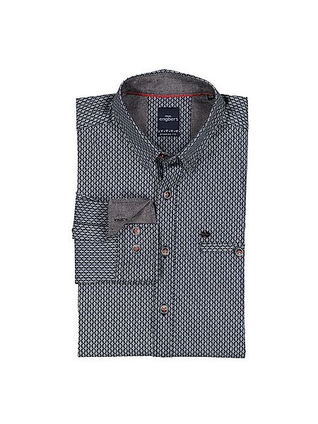 Engbers Langarmhemd Herren Langarm-Hemd gemustert, Sand günstig online kaufen