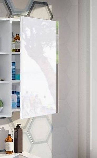FORES HABITAT Badezimmerspiegelschrank in Weiß-Hochglanz günstig online kaufen
