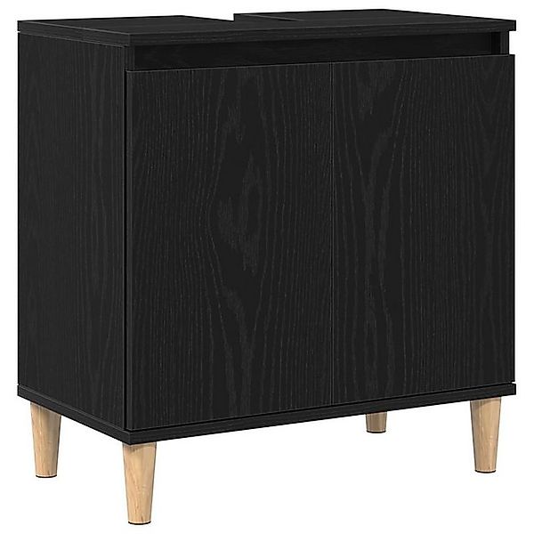 vidaXL Badezimmerspiegelschrank Waschbeckenunterschrank Schwarz Eiche 58x33 günstig online kaufen