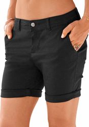 LASCANA Bermudas zum Krempeln, aus elastischer Baumwolle, kurze Hose, Short günstig online kaufen