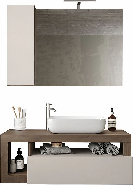 welltime Badmöbel-Set "Hamburg, Badezimmerset 2tlg. Breite 110 cm, Badmöbel günstig online kaufen