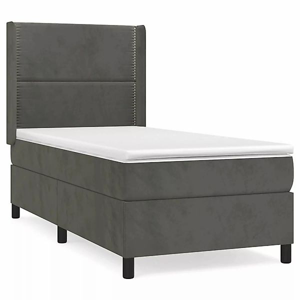 Vidaxl Boxspringbett Mit Matratze Dunkelgrau 90x190 Cm Samt günstig online kaufen
