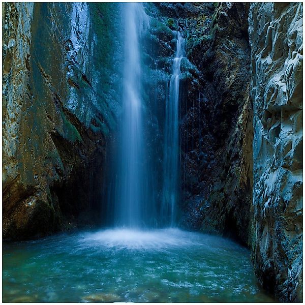 Wallario Glasbild, Wasserfall bei Sonneneinfall, in günstig online kaufen