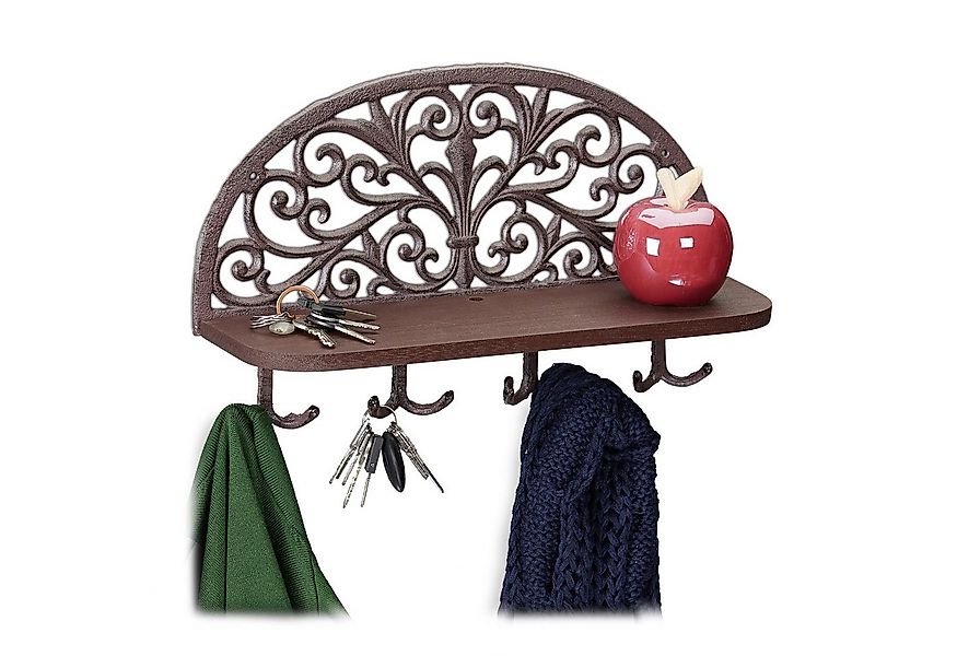 relaxdays Wandgarderobe mit Ablage, braun günstig online kaufen