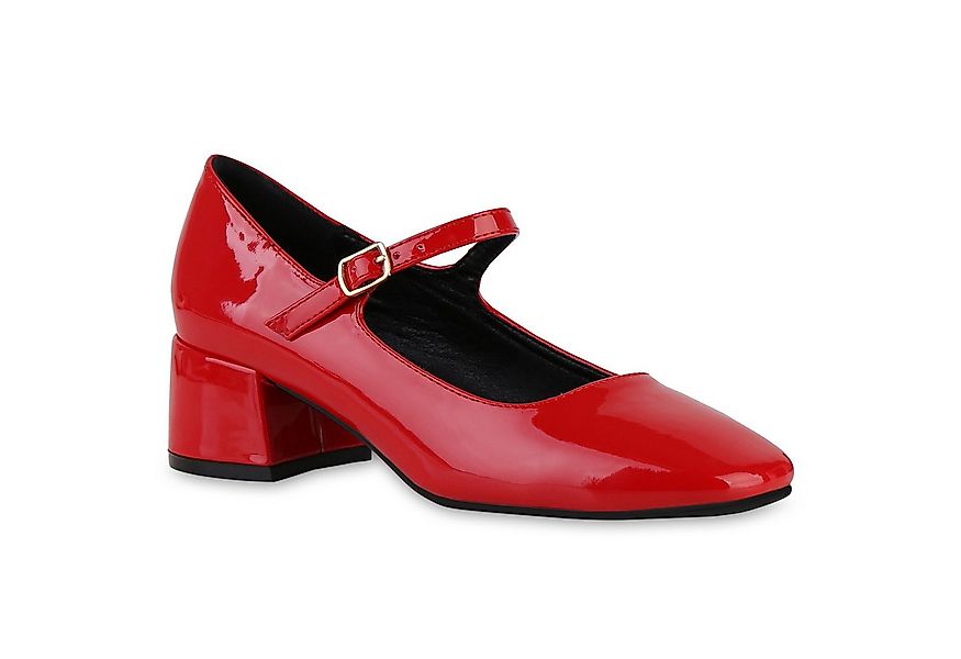 VAN HILL 841479 Mary-Jane-Schuhe Damen Mary Janes Pumps Klassische Lack Eck günstig online kaufen