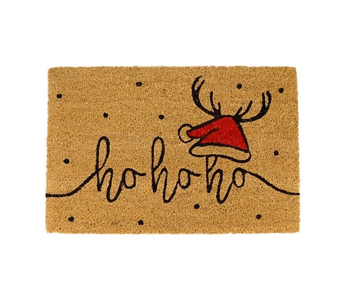 naturalplace Fußmatte ho ho ho, 58 x 38 x 1,5 cm, Kokos, natur/rot, Rechtec günstig online kaufen