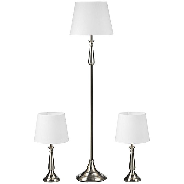 HOMCOM Stehlampe 3er-Lampenset inkl. 2 Tischleuchten, günstig online kaufen