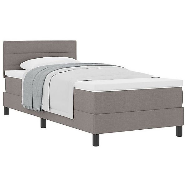 vidaXL Bett Boxspringbett mit Matratze Grau 100x200 cm Stoff (1-tlg) günstig online kaufen