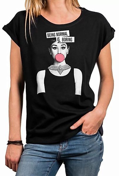 MAKAYA T-Shirt mit modischem Frontdruck Basic Sommer Top für Damen Casual R günstig online kaufen