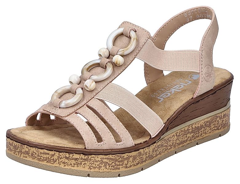 Rieker Keilsandalette Sommerschuh, Plateausandale, Schlupfschuh mit seitlic günstig online kaufen
