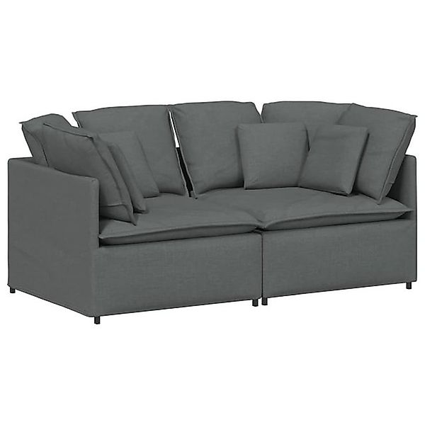 vidaXL Sofa Modulares Sofa mit Kissen Stoff Dunkelgrau günstig online kaufen