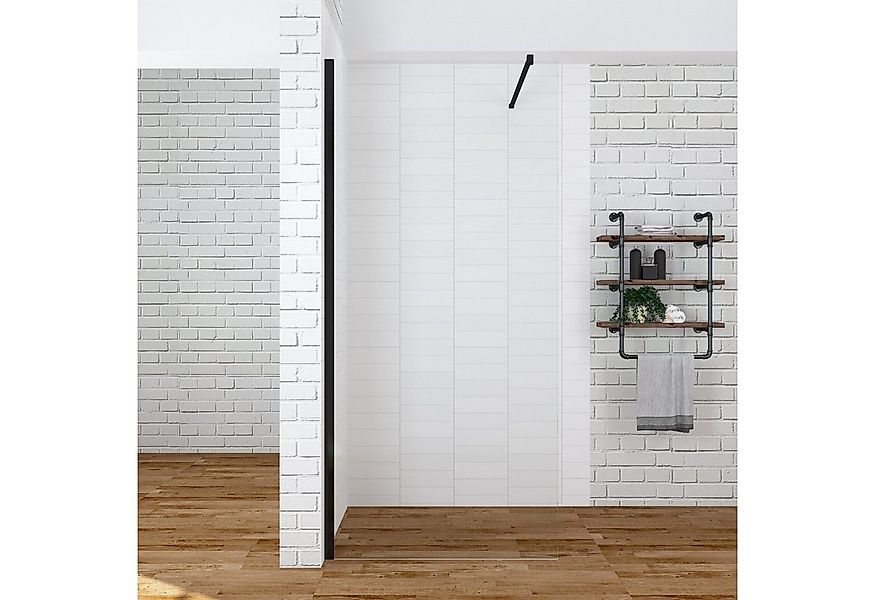 AQUABATOS Walk-in-Dusche Duschwand Duschtrennwand Glaswand schwarz 10mm ESG günstig online kaufen