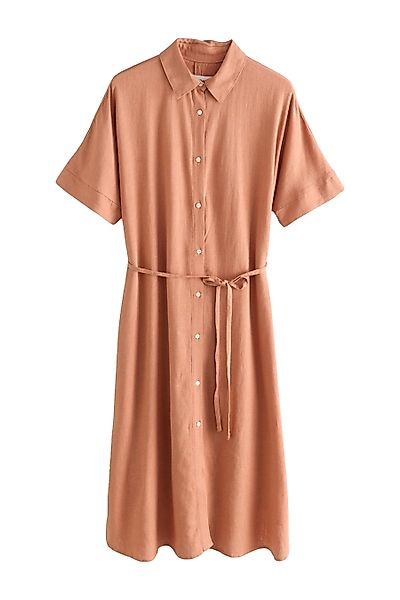 Next Midikleid Kurzärmeliges Midikleid mit Bindegürtel, günstig online kaufen