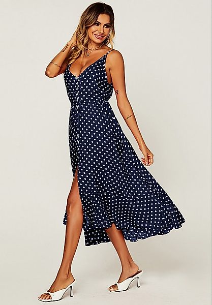 FS Collection Trägerkleid Damen Trägerkleid Midikleid Sommerkleid Print & B günstig online kaufen