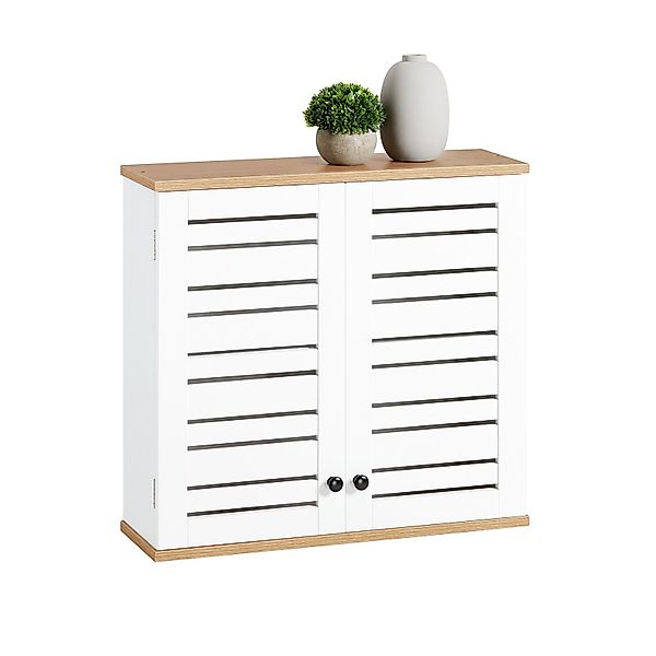 SoBuy Hängeschrank BZR42 mit Lamellentüren Wandschrank günstig online kaufen