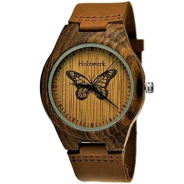 Holzwerk Quarzuhr MONARCH Damen Leder & günstig online kaufen