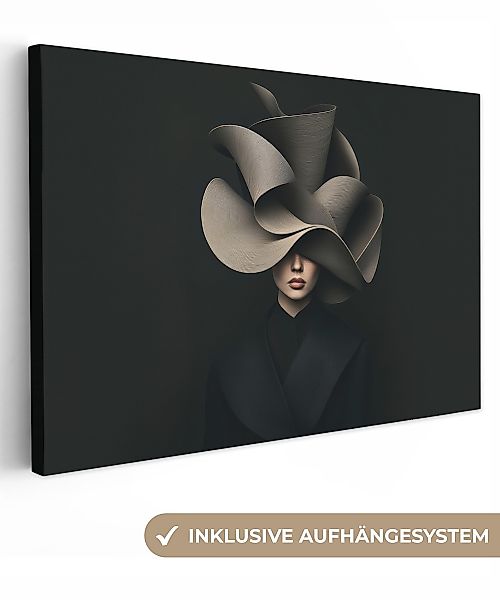 OneMillionCanvasses® Leinwandbild Schwarz - Hut - günstig online kaufen