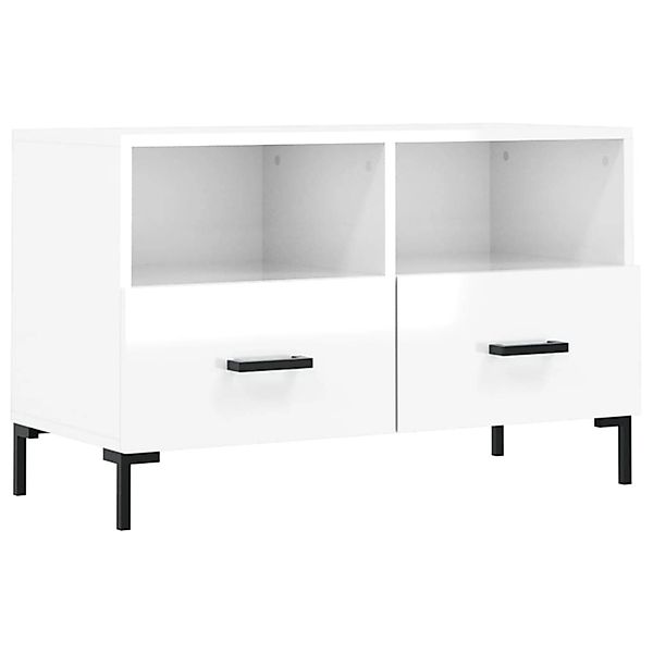 vidaXL TV-Schrank Hochglanz-Weiß 80x36x50 cm Holzwerkstoff 828974 günstig online kaufen
