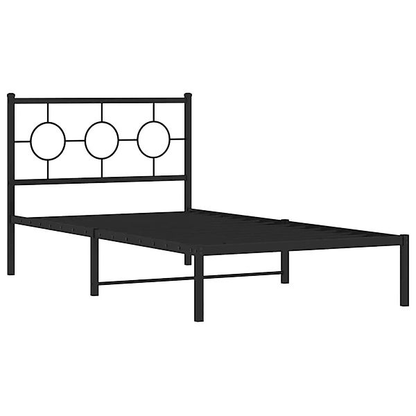 vidaXL Bettgestell mit Kopfteil Metall Schwarz 100x190 cm 376220 günstig online kaufen