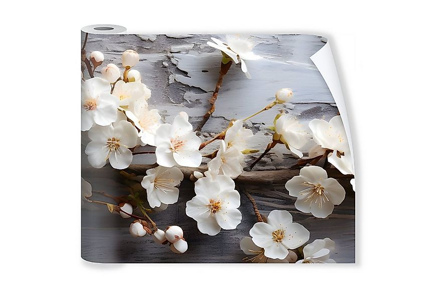 Wallarena Fototapete Küche Blumen Kirschblüten Beton Vlies Tapete Wandtapet günstig online kaufen