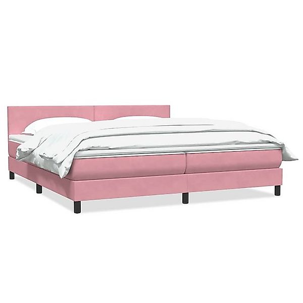 vidaXL Boxspringbett, Boxspringbett mit Matratze Rosa 180x220 cm Samt günstig online kaufen
