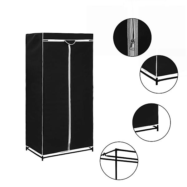 Kleiderschränke 2 Stk. Schwarz 75ã50ã160 Cm günstig online kaufen
