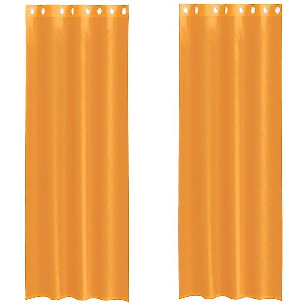 vidaXL Voile Vorhänge mit Ösen 2 Stk Orange 140x260 cm 4102093 günstig online kaufen