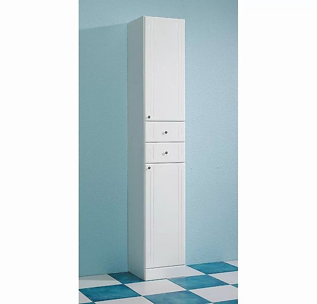 Lomadox Hochschrank NEMI-66 Badezimmer in weiß mit weiß Hochglanz, B/H/T: c günstig online kaufen