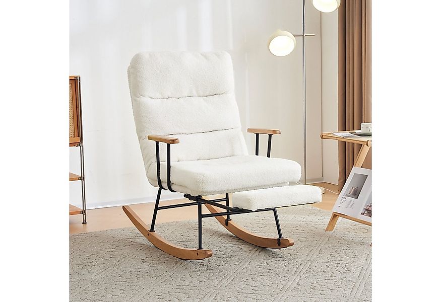 STILVORA Schaukelstuhl mit hocker Schaukelsessel mit Schwerkraftverstellung günstig online kaufen