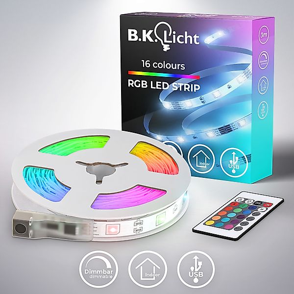 B.K.Licht LED Stripe »USB LED Strip, 3 m, mit Farbwechsel«, 90 St.-flammig, günstig online kaufen