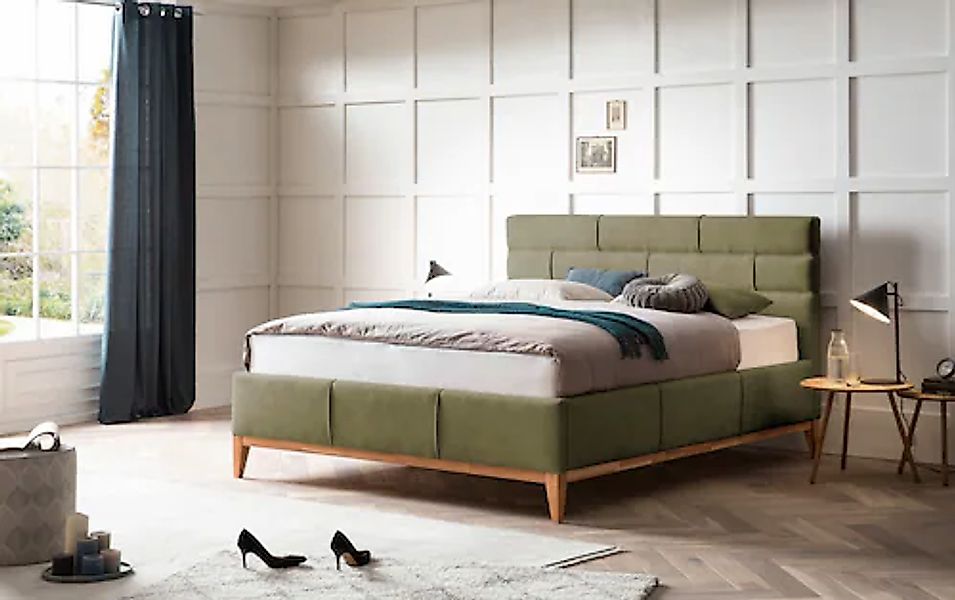 Leonique Polsterbett Balaine, mit Lattenrost, Bettkasten, günstig online kaufen